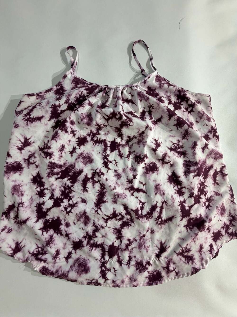 Faded Glory Purple Tie Dye Spaghetti Strap Cami Tank Top Womens XL